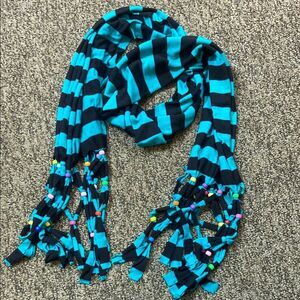 Striped Blue and Black Scarf